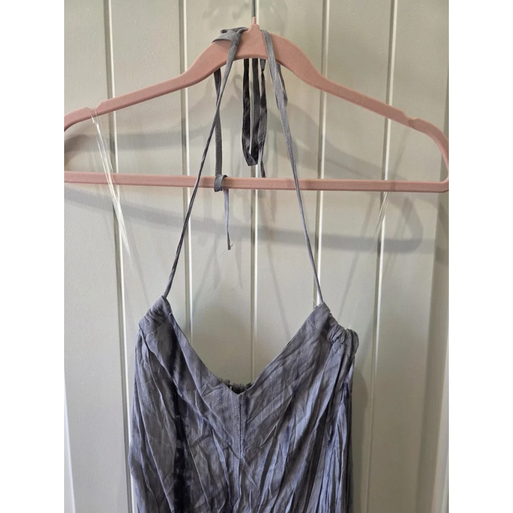 POL Halter Neck Adjustable Tie Dye Midi Dress Size Small NWOT Flowy Keyhole Back
